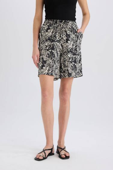 Viscose High Waist Wide Leg Shorts