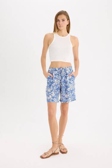 Viscose High Waist Wide Leg Shorts