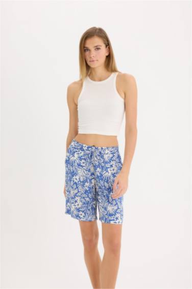 Viscose High Waist Wide Leg Shorts