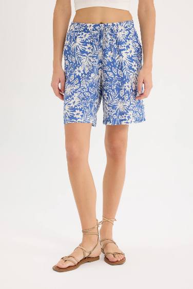 Viscose High Waist Wide Leg Shorts
