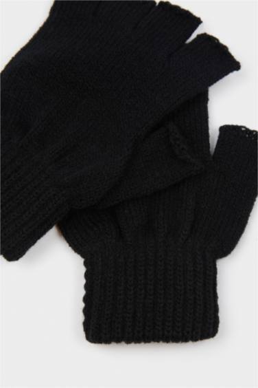 Gants en tricot à doigts ouverts pour homme