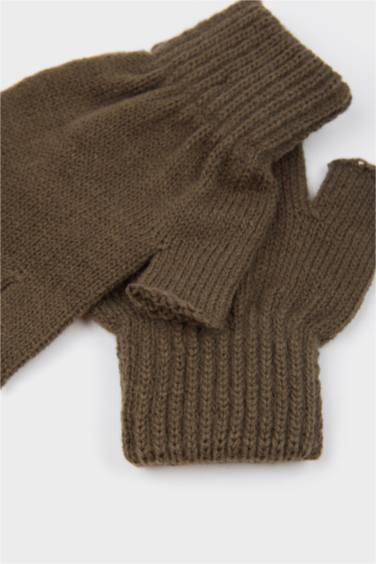 Gants en tricot à doigts ouverts pour homme