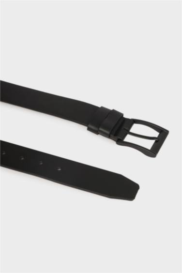 Erkek Dikdörtgen Toka Suni Deri Jean Kemeri