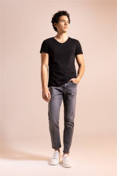 تيشيرت سادة قطن سليم فيت بياخة V