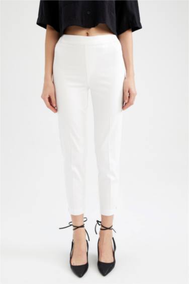 Valentina Sigaret Stretchy Waisted Narrow Leg Satin Trousers