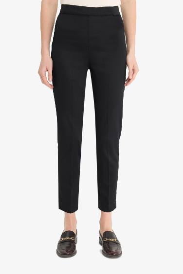 Cigarette Fit Super Skinny Hem Satin Trousers