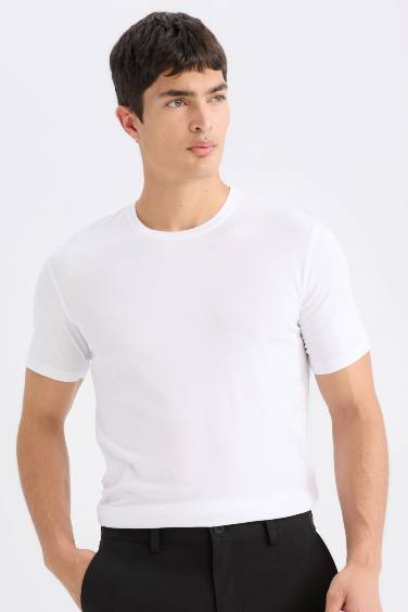 Slim Fit Crew Neck Basic Short Sleeve T-Shirt