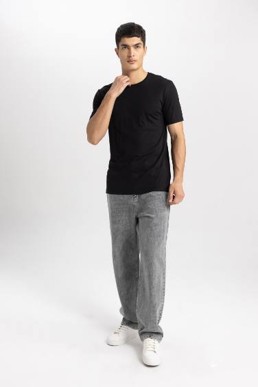 Slim Fit Crew Neck Short Sleeve Basic T-Shirt