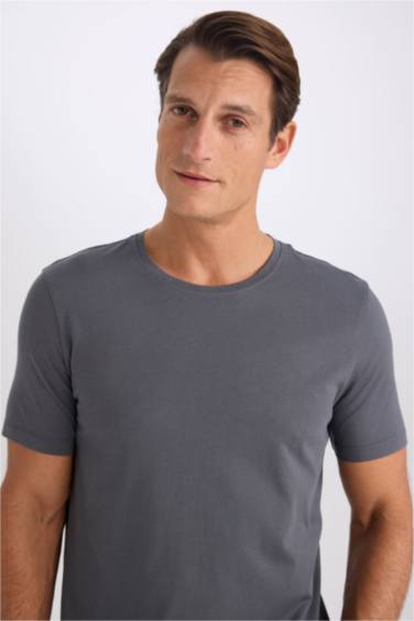 Slim Fit Crew Neck Basic Short Sleeve T-Shirt