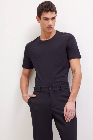 Slim Fit Crew Neck Basic Short Sleeve T-Shirt