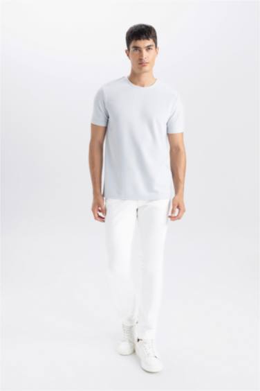 Slim Fit Crew Neck Basic Short Sleeve T-Shirt