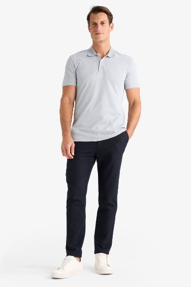 Slim Fit Short Sleeve Cotton Basic Polo Shirt