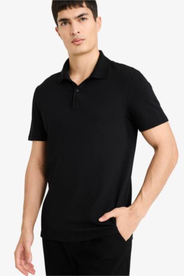 Slim Fit Short Sleeve Cotton Basic Polo Shirt