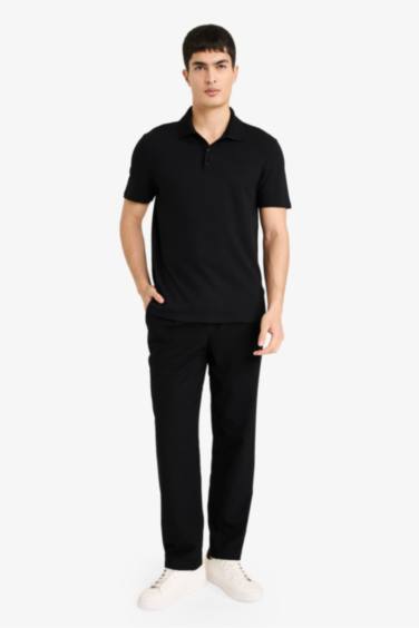 Slim Fit Short Sleeve Cotton Basic Polo Shirt