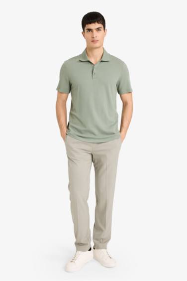 Slim Fit Short Sleeve Cotton Basic Polo Shirt