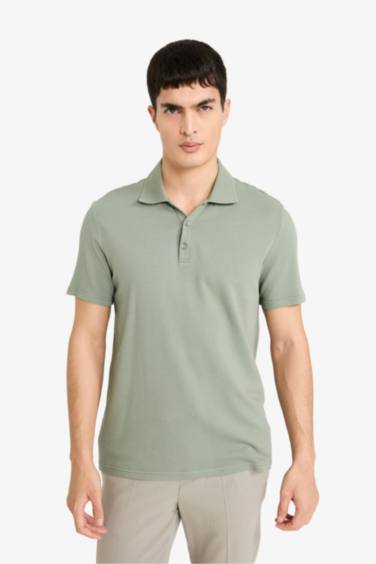 Slim Fit Short Sleeve Cotton Basic Polo Shirt