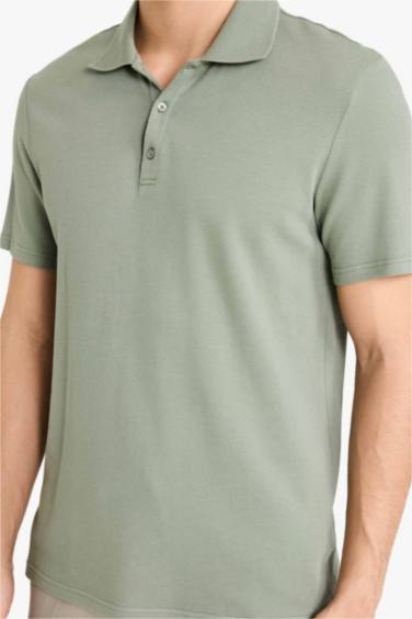 Slim Fit Short Sleeve Cotton Basic Polo Shirt