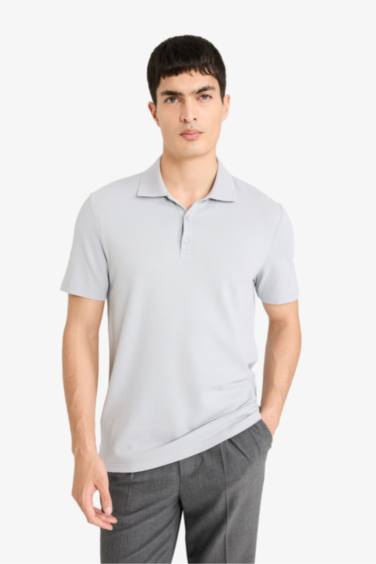 Slim Fit Short Sleeve Cotton Basic Polo Shirt