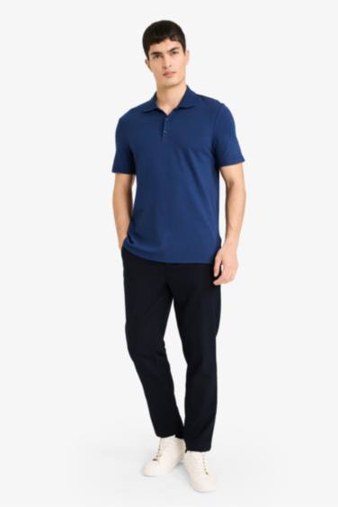Slim Fit Short Sleeve Cotton Basic Polo Shirt