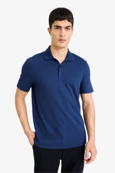 Slim Fit Short Sleeve Cotton Basic Polo Shirt