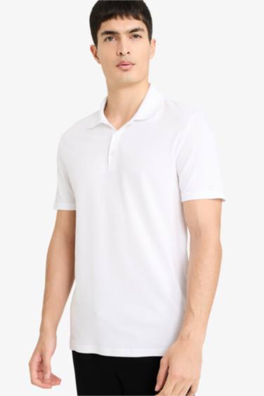 Slim Fit Short Sleeve Cotton Basic Polo Shirt