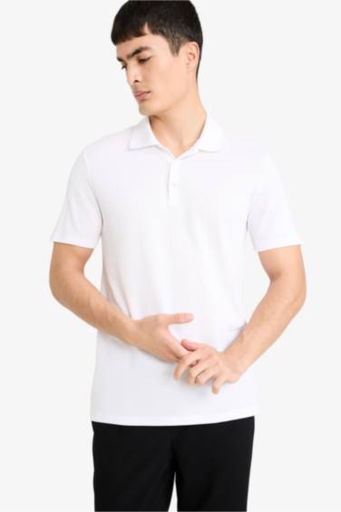Slim Fit Short Sleeve Cotton Basic Polo Shirt