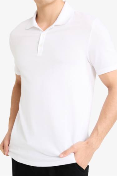 Slim Fit Short Sleeve Cotton Basic Polo Shirt