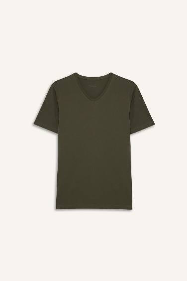 Slim Fit Narrow Cut V-Neck Short Sleeve T-Shirt