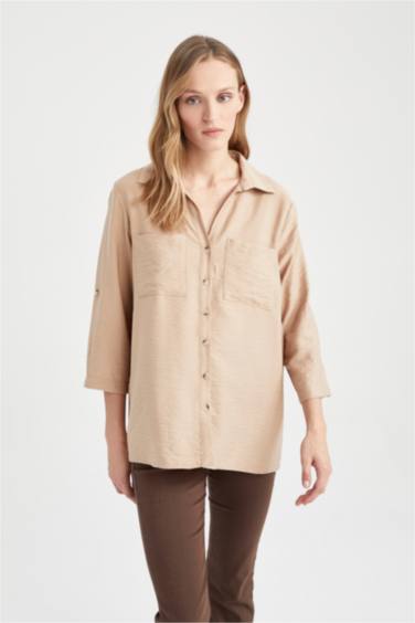 قميص قصة عادية كم طويل