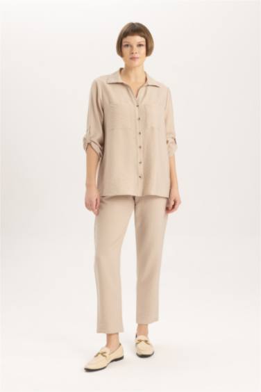 قميص ردن طويل قصة عادية