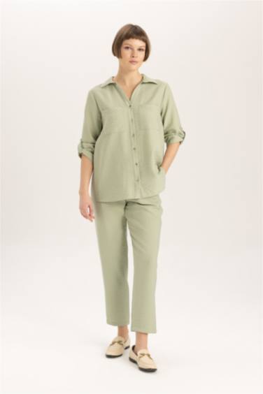 Regular Fit Basic Düz Uzun Kollu Gömlek