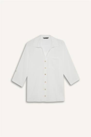 قميص كم طويل سامبل قصة عادية