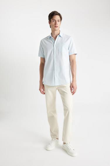 Рубашка стандартного кроя с коротким рукавом из 100% хлопка