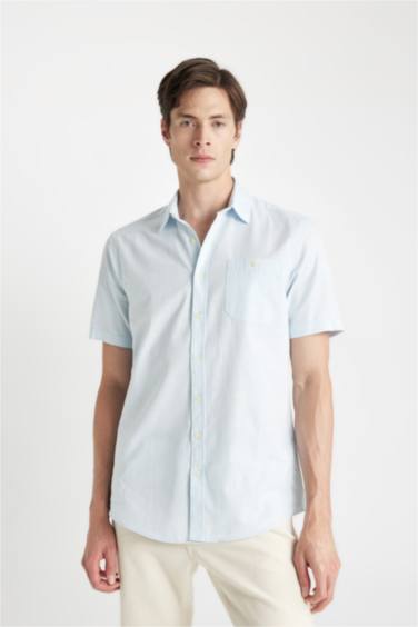 Рубашка стандартного кроя с коротким рукавом из 100% хлопка