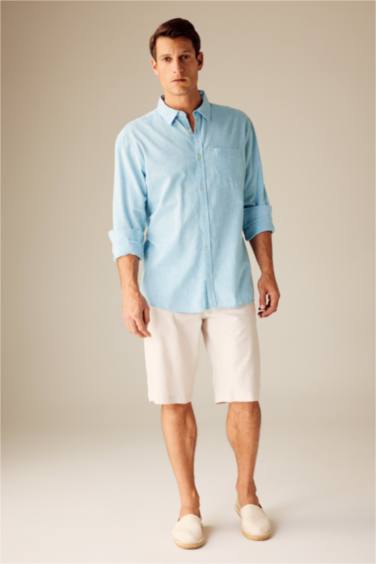 поло жаға мақта Ұзын жеңді көйлек