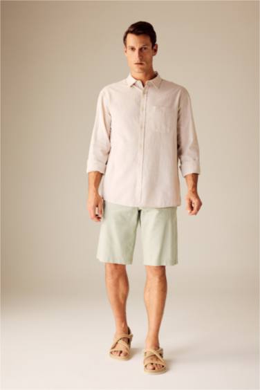 поло жаға мақта Ұзын жеңді көйлек