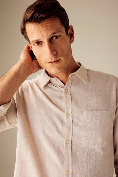 поло жаға мақта Ұзын жеңді көйлек