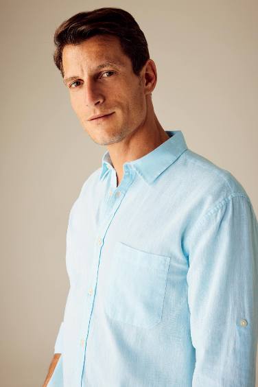 поло жаға мақта Ұзын жеңді көйлек