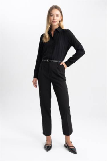 قميص كم طويل وقصة عادية