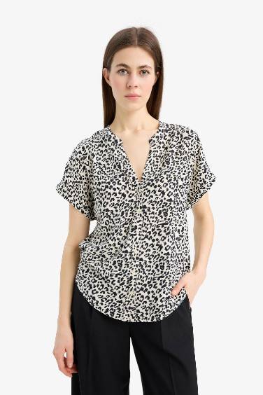 Chemise imprimée à col rond Coupe régulière