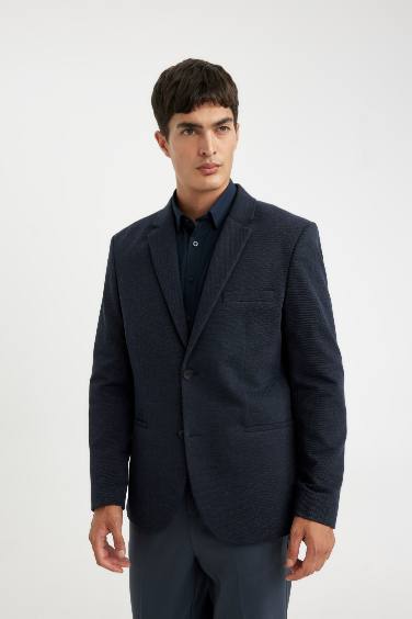 Slim Fit Dar Kesim Astarlı Düğmeli Blazer Ceket