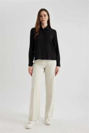 قميص كم طويل قصة عادية