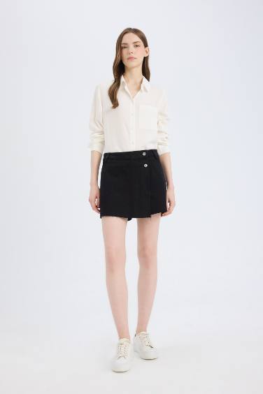 Regular Fit Basic Düz Düğmeli Uzun Kollu Gömlek