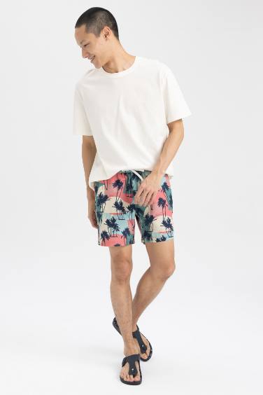 Palm Pattern Swimming Shorts