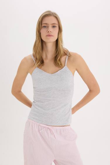 Fall in Love Rope Strap Padded Cotton Undershirt