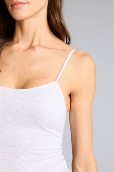 İp Askılı Kaplı Pamuklu Atlet - Görsel 4