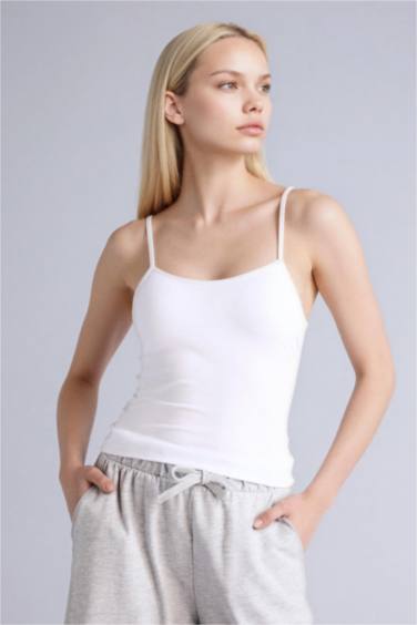 İp Askılı Kaplı Pamuklu Atlet - Görsel 3