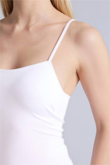 İp Askılı Kaplı Pamuklu Atlet - Görsel 4