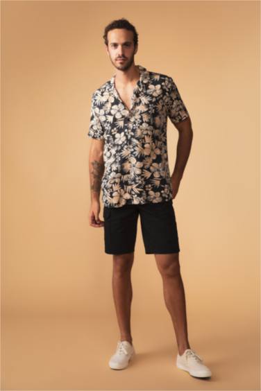 Regular Fit Kargo Bermuda Şort