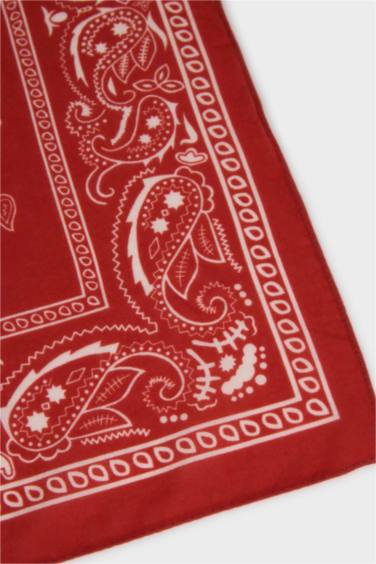 Kadın Desenli Pamuklu Bandana - Görsel 3